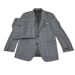 Daniel Cremieux Loro Piana 40R 34W Loro Piana Wool & Silk Blue Check Suit NWT